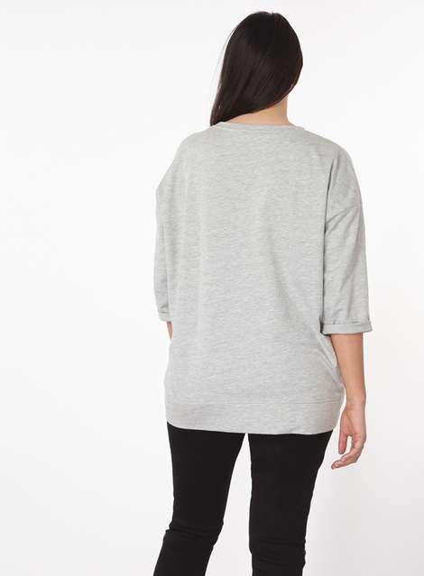 DP Curve Grey 3/4 Sleeve Sweatshirt